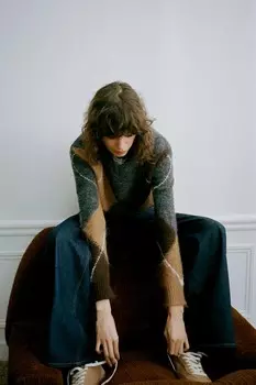 Кроссовки из замшевой кожи ZARA, бежевый
