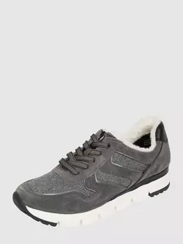 Кроссовки из замши и текстиля Marco Tozzi, темно-серый