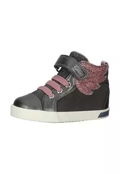 Кроссовки из замши/текстиля GEOX, цвет Grau/rosa