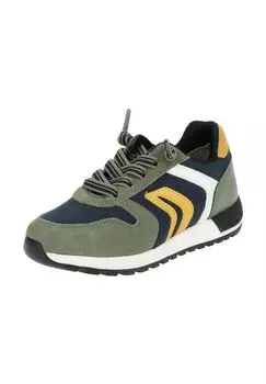 Кроссовки из замши/текстиля GEOX, цвет Military