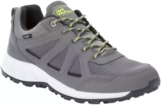 Кроссовки Jack Wolfskin "WOODLAND 2 TEXAPORE LOW M", водонепроницаемые, цвет Grau-Lime