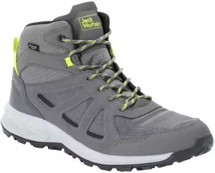 Кроссовки Jack Wolfskin "WOODLAND 2 TEXAPORE MID M", водонепроницаемые, цвет Grau-Lime