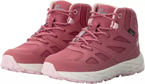 Кроссовки Jack Wolfskin "WOODLAND 2 TEXAPORE MID K", водонепроницаемые, розовый