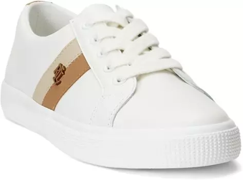 Кроссовки Janson II Leather Sneakers LAUREN Ralph Lauren, цвет Snow White/Explorer Sand/Buff
