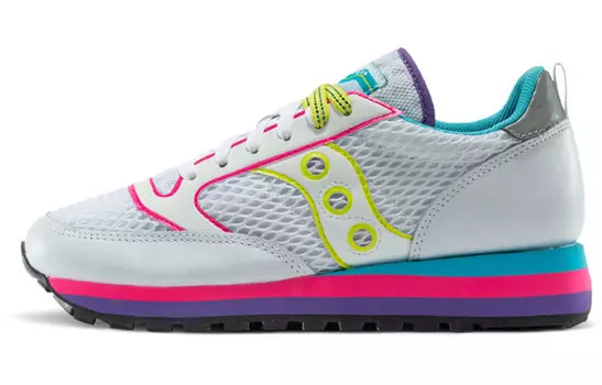 Кроссовки Jazz Triple Running Women's Low-top Белые/синие/розовые Saucony