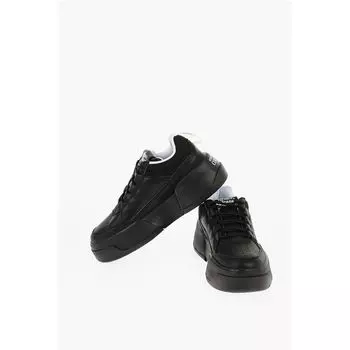 Кроссовки JEANS COUTURE из кожи и ткани RAVEWING Low Top Versace, Black