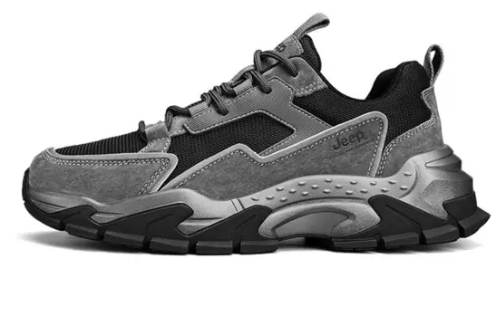 Кроссовки Jeep Chunky Sneakers Men Low-top Dark Gray, черный/серый