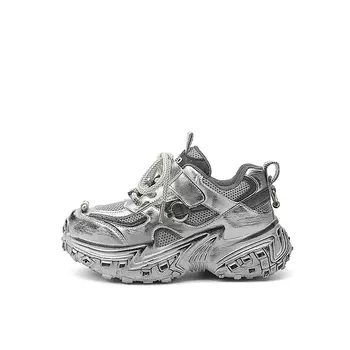 Кроссовки Jeep Kids Lifestyle Shoes GS Low-top Titanium Silver Polishing, серебряный