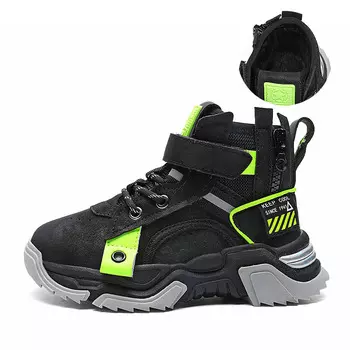 Кроссовки Jeep Kids Lifestyle Shoes Kids High-top Black/green, черный
