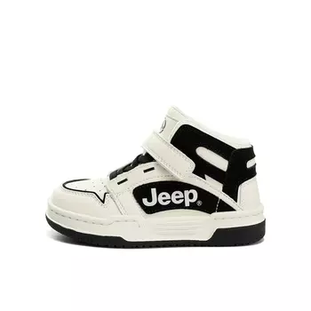 Кроссовки Jeep Kids Skateboarding Shoes Kids High-top White, слоновая кость/черный