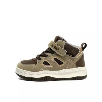 Кроссовки Jeep Kids Skateboarding Shoes Kids High-top Brown, коричневый