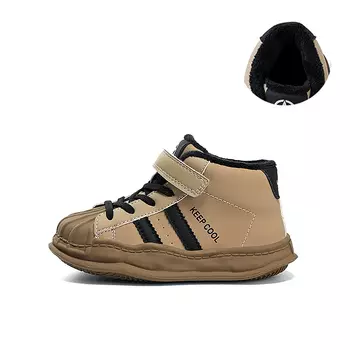 Кроссовки Jeep Kids Skateboarding Shoes Kids High-top Black/Brown, коричневый