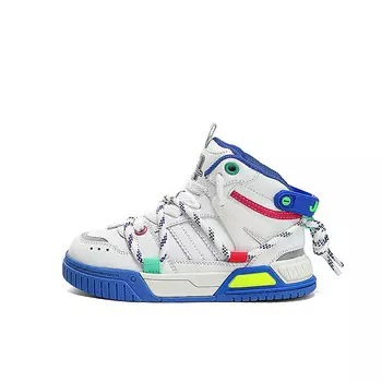 Кроссовки Jeep Kids Skateboarding Shoes Kids High-top Blue/white, белый/синий