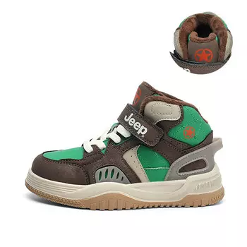 Кроссовки Jeep Kids Skateboarding Shoes Kids High-top Brown, коричневый