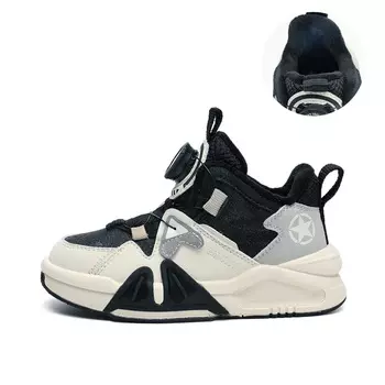 Кроссовки Jeep Kids Skateboarding Shoes Kids High-top Black, слоновая кость/черный