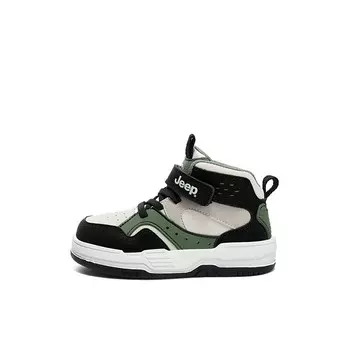 Кроссовки Jeep Kids Skateboarding Shoes Kids High-top Black, зеленый