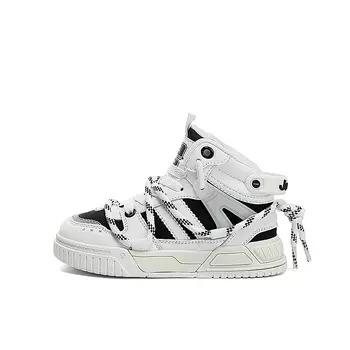 Кроссовки Jeep Kids Skateboarding Shoes Kids High-top Black, черный/белый