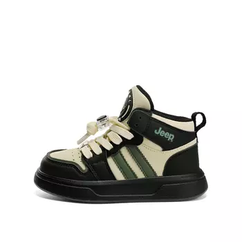 Кроссовки Jeep Kids Skateboarding Shoes Kids High-top Black, черный/бежевый