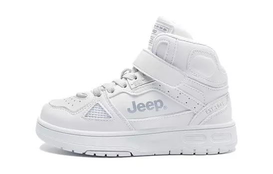 Кроссовки Jeep Kids Skateboarding Shoes Kids High-top White, белый
