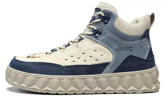 Кроссовки Jeep Lifestyle Shoes Men Mid-top Beige/Blue, бежевый/синий