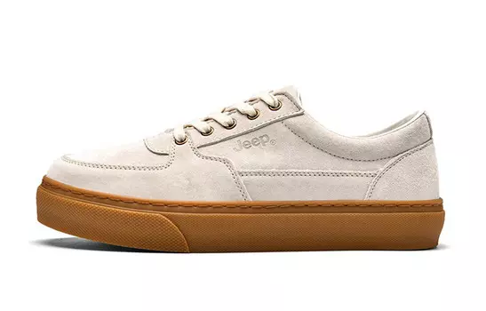 Кроссовки Jeep Skateboarding Shoes Men Low-top White/Beige, бежевый