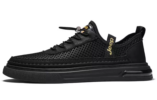 Кроссовки Jeep Skateboarding Shoes Men Low-top Black, черный