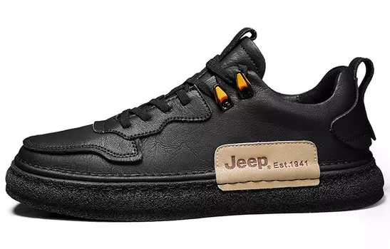 Кроссовки Jeep Skateboarding Shoes Men Low-top Black, черный