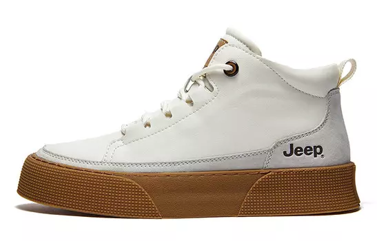 Кроссовки Jeep Skateboarding Shoes Men Mid-top White, белый
