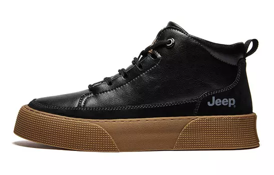 Кроссовки Jeep Skateboarding Shoes Men Mid-top Black, черный