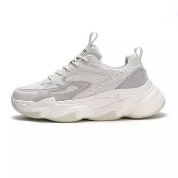 Кроссовки JEEP SPIRIT Chunky Sneakers Men Low-top, цвет High-end feel - Sand Fox White [Genuine Leather Double Mesh]