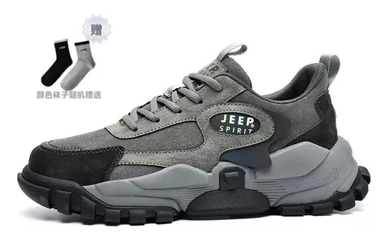 Кроссовки JEEP SPIRIT Lifestyle Shoes Men Low-top Climbing Gray, серый