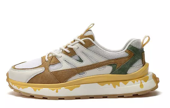 Кроссовки JEEP SPIRIT Lifestyle Shoes Men Low-top White/orange/green, оранжевый