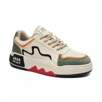 Кроссовки JEEP SPIRIT Skateboarding Shoes Unisex Low-top Beige/green, цвет Advanced Feel - Starlight Sand [Leather Ver.]