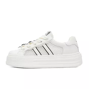 Кроссовки JEEP SPIRIT Skateboarding Shoes Women's Low-top, бежевый/черный