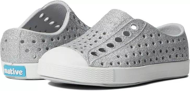 Кроссовки Jefferson Bling Glitter Native Shoes Kids, цвет Disco Bling/Shell White