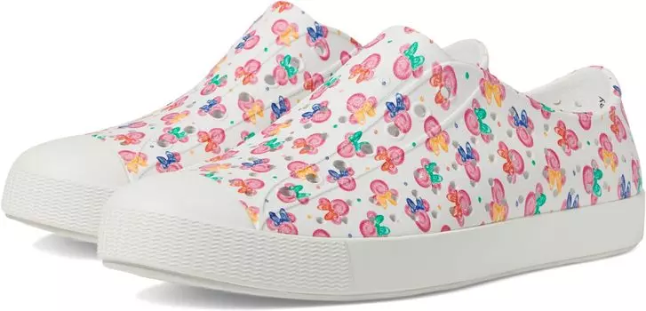 Кроссовки Jefferson Print Native Shoes Kids, цвет Shell White/Shell White/Minnie Paint Drops All Over Print