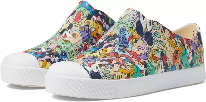 Кроссовки Jefferson Print Native Shoes Kids, цвет Bone White/Shell White/Tropical All Over Print