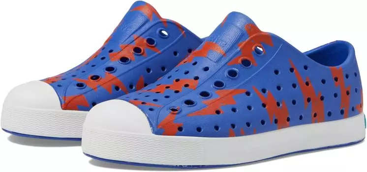 Кроссовки Jefferson Sugarlite Print Native Shoes Kids, цвет UV Blue/Shell White/LaFlame Lightning