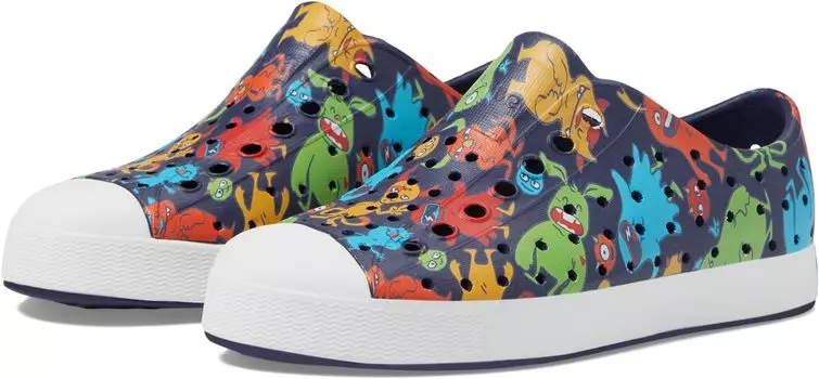 Кроссовки Jefferson Sugarlite Print Native Shoes Kids, цвет Regatta Blue/Shell White/Resting LaFlame Critters