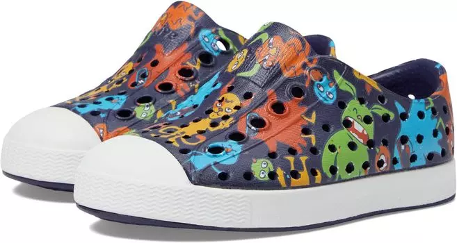 Кроссовки Jefferson Sugarlite Print Native Shoes Kids, цвет Regatta Blue/Shell White/Resting LaFlame Critters