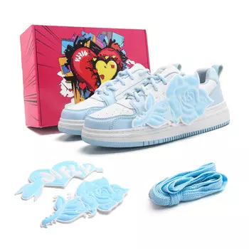 Кроссовки Jifffly Skateboarding Shoes Unisex Low-top, голубой