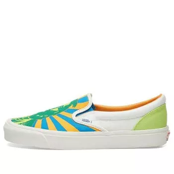 Кроссовки john van hamersveld x og classic slip-on 'sunrise' Vans, зеленый