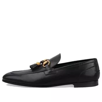 Кроссовки jordaan loafer 'black' Gucci, черный