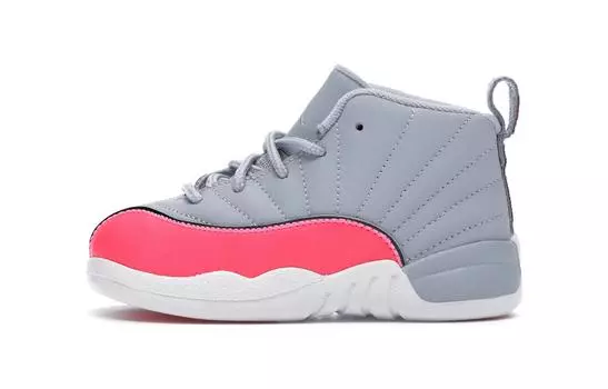 Кроссовки Jordan 12 Retro Wolf Grey Racer Pink TD, серый