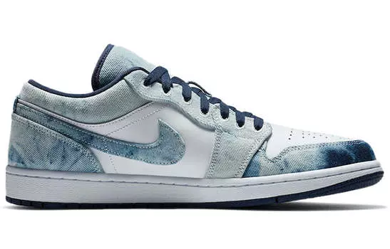 Кроссовки Jordan 1 джинсовые с потертостью