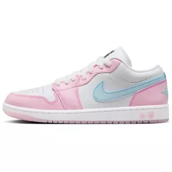 Кроссовки Jordan 1 Low SE Paw Print Pink Foam Women's, белый