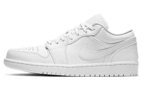 Кроссовки Jordan 1 Low Triple White из мятой кожи