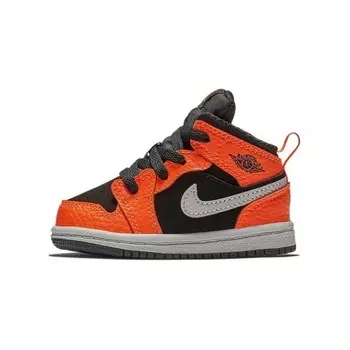 Кроссовки Jordan 1 Mid Black Orange Light Bone
