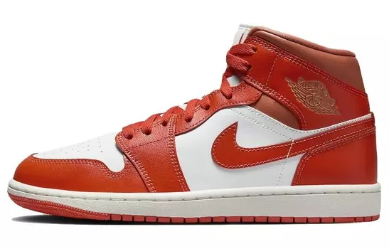 Кроссовки Jordan 1 Mid Cosmic Clay Women's, оранжевый/белый/голубой