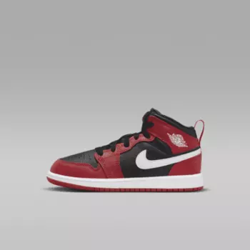 Кроссовки Jordan 1 Mid, цвет Black/Gym Red/White